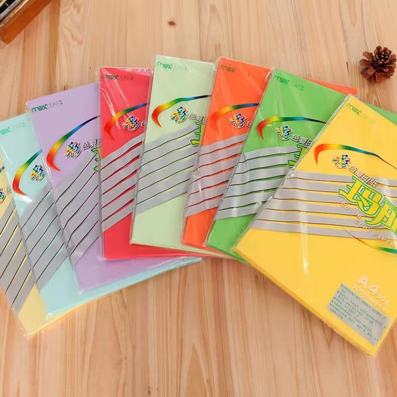 Mary A4 colored printing and copy paper, colored paper 100 sheets, 70g/80g office paper for students, pink, yellow, green