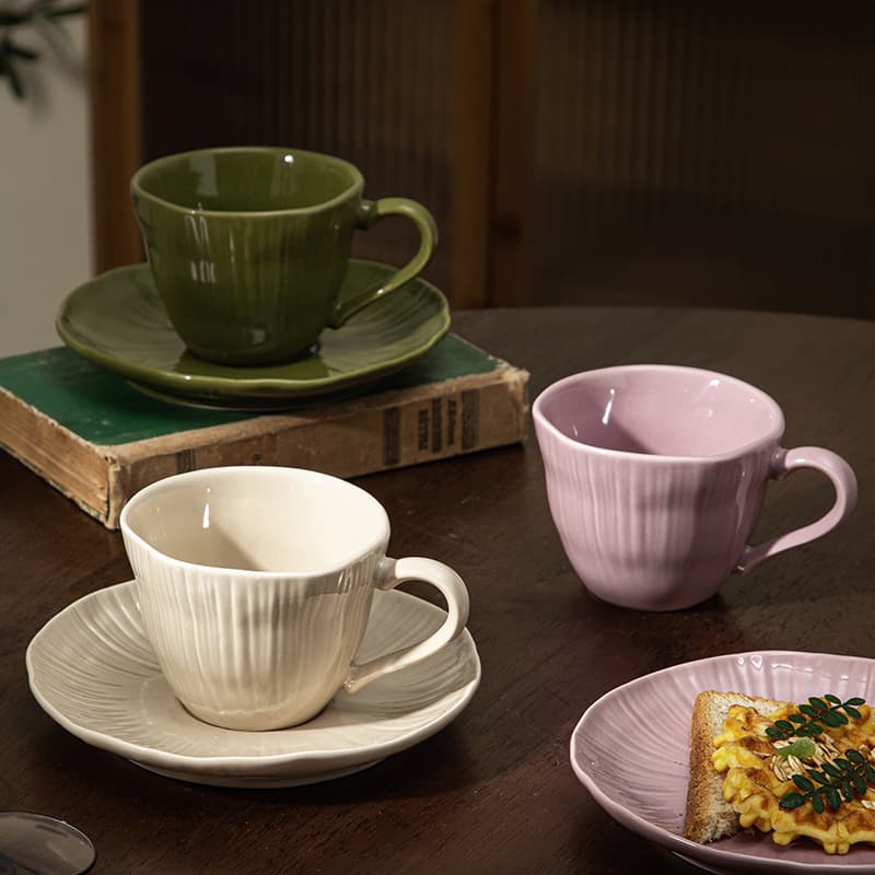 Original Design Vintage Ceramic Mug Coffee Cup and Saucer Set Luxury High-End Office Afternoon Tea Cup