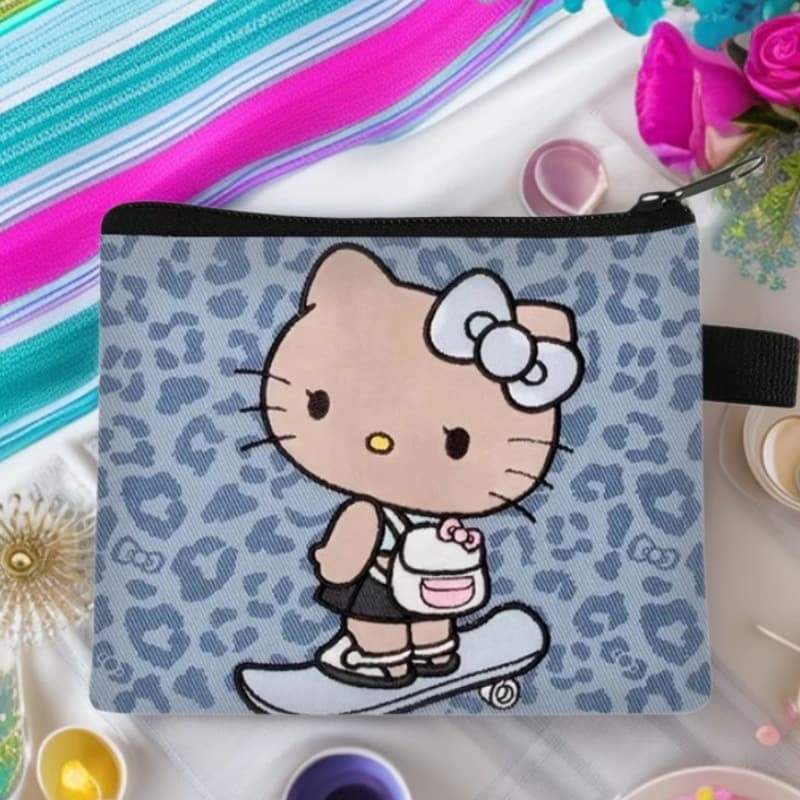 Black leather HelloKitty coin purse student high-end key card bag children's storage bag cross-border wholesale hot