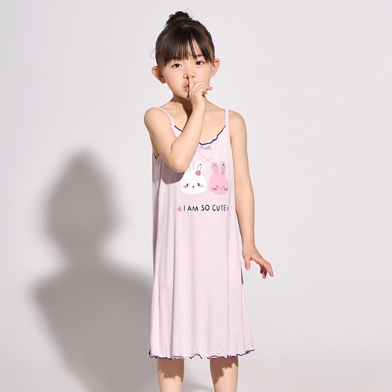Youkesi Children's Nightgown for Girls Summer Thin Strap Sleep Dress Princess Pajama for Big Girls Girls' Homewear