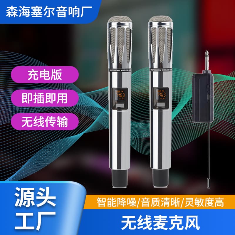 Microphone Store Promotes KTV Universal Sound Card Live Streaming One-to-Two Wireless Microphone 108