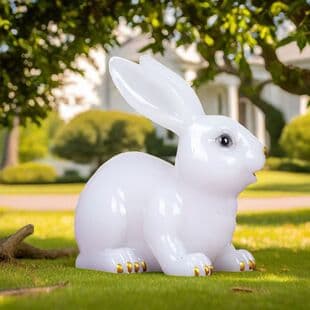 Cross-border New Product Easter Jade Rabbit Decorative Ornament Chinese Style Blessing Decoration Rabbit Suitable for Courtyard Living Room Decoration