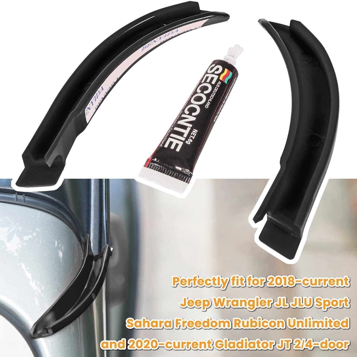 Jeep Wrangler JL JLU 2018-2021 Hard Top Rain Diverters ABS Water Drainage Track Extension Exterior Accessories
