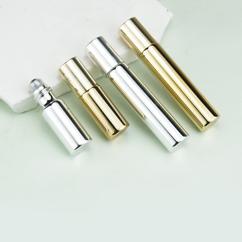 3ml 5ml 10ml electroplated roller ball bottle essential oil dispensing bottle glass roller ball bottle high-end essential oil roller ball bottle