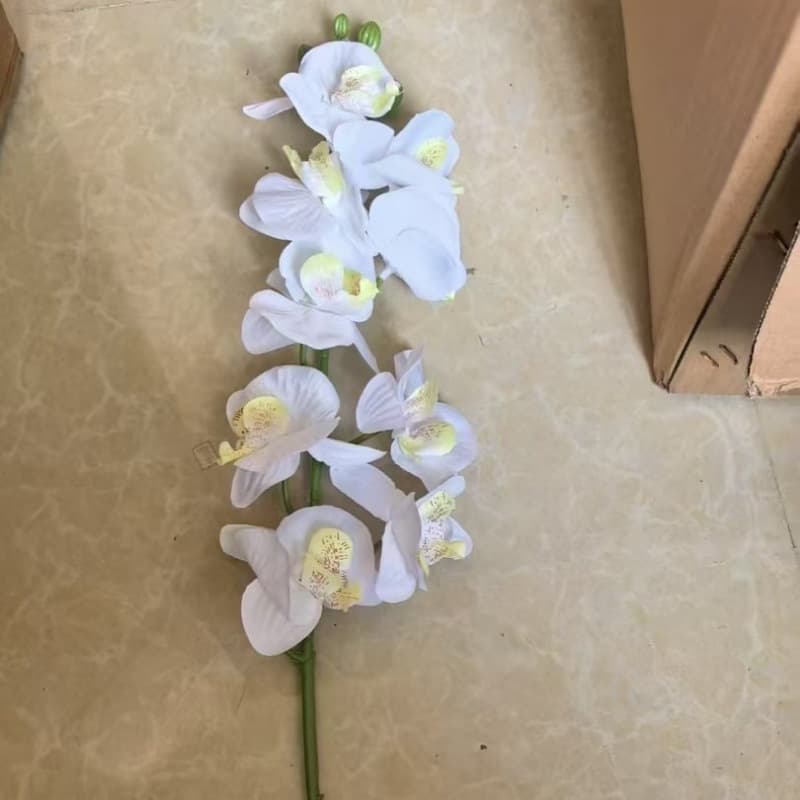 69cm Artificial 9-Head Touch-Sensitive Phalaenopsis High-End Living Room Decoration Fake Flowers for TV Cabinet Flower Arrangement Wedding Decoration Floral Art