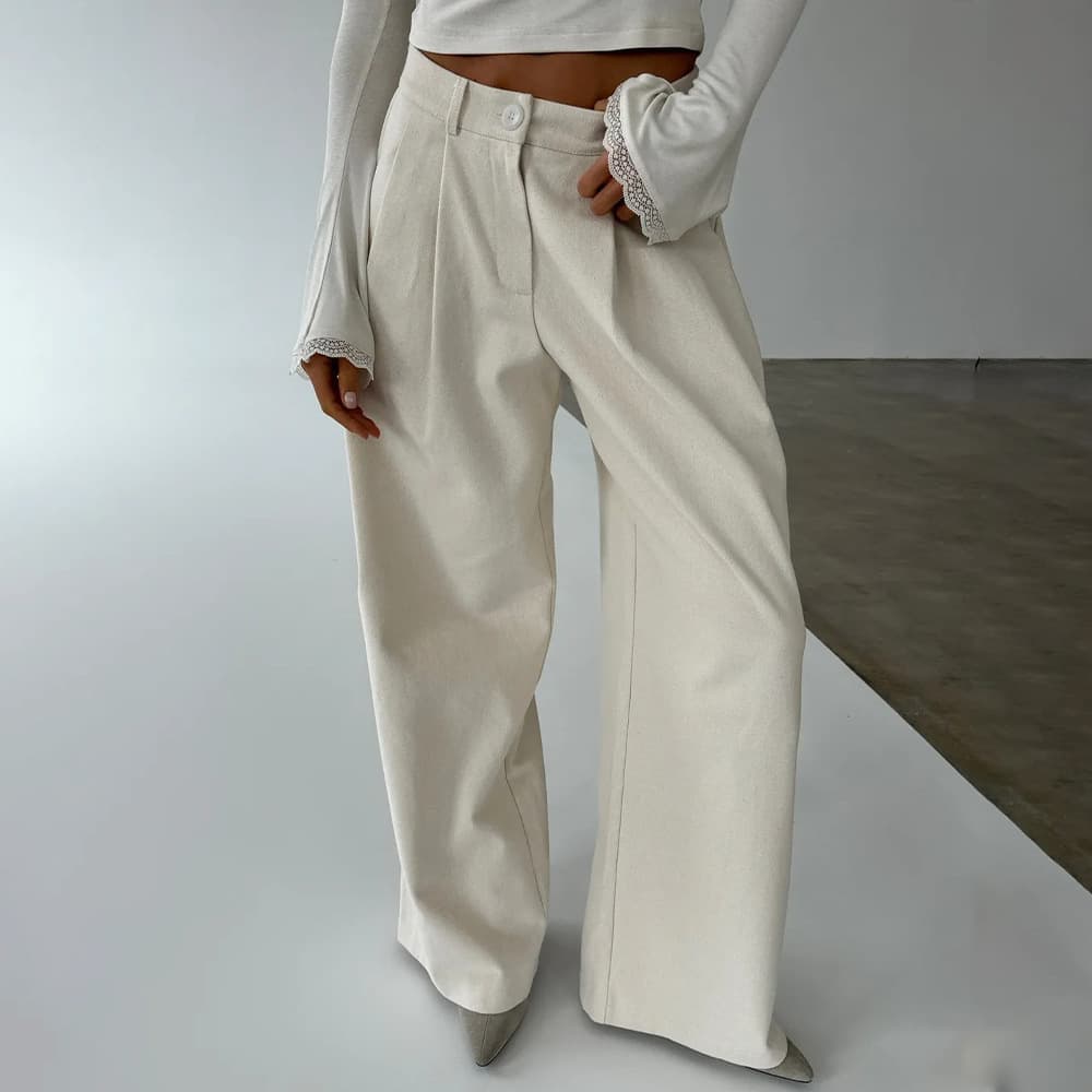 Cross-border Draped Loose Trousers, European and American 2026 Spring/Summer New High-Waist Pleated Slimming Wide-Leg Commuter Casual Pants