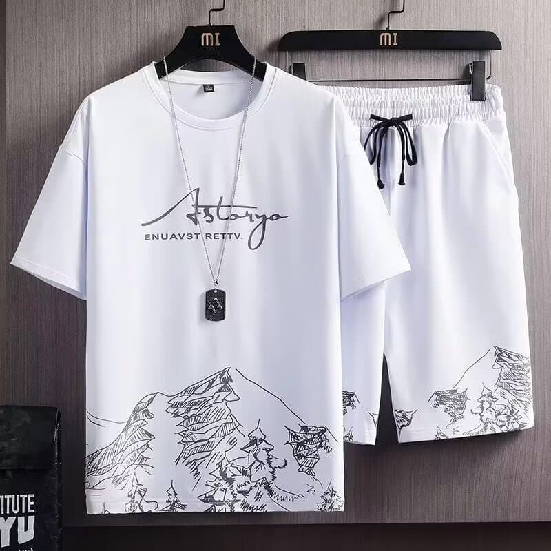 Summer Casual Sports Suit Men's Summer 2025 New Style with a Set of Men's Shorts, Short-Sleeved T-Shirt Clothes