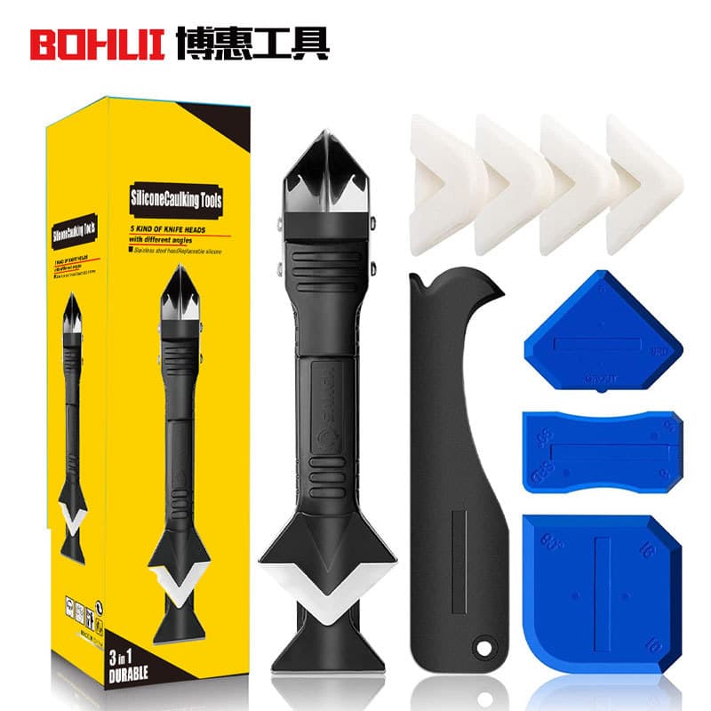 Glue scraper, glue remover, silicone sealant scraper, grout cleaning tool, angled residual glue scraper, grout sealing tool set