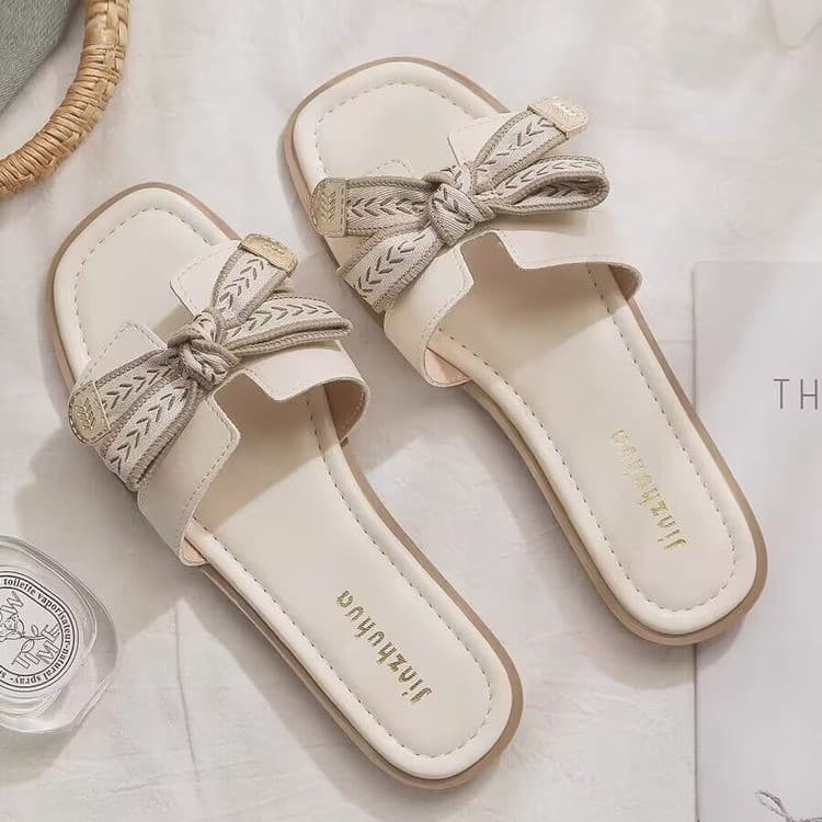 Sheepskin Version French Exquisite Matching Skirt Chunky Heel High Heel Sandals Slippers Women Summer Outdoor 6 New