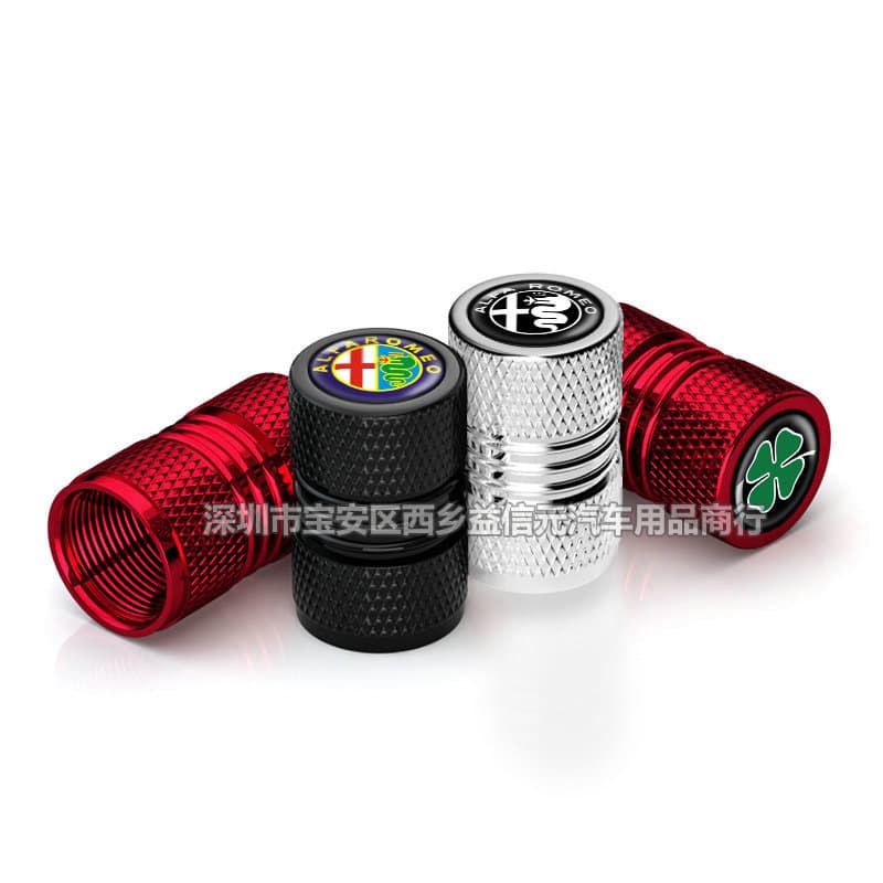 Alfa Romeo Valve Stem Caps Modified Lucky Guardian Four-Leaf Clover Car Tire Aluminum Alloy Air Valve Caps