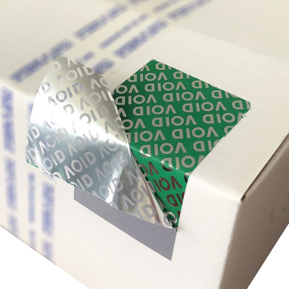 -20°C Low-temperature Resistant Anti-counterfeit Label Material, Invalid if Damaged Sticker Adhesive, Green Matte Silver Dragon VOID Anti-tamper