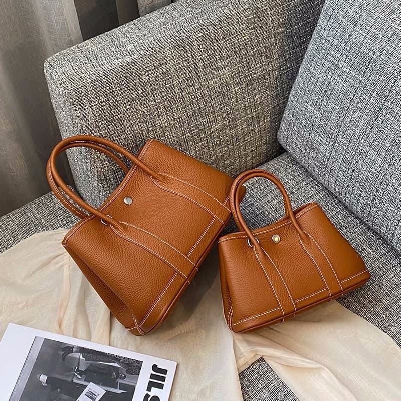 2023 New Top-Layer Tote Bag Versatile Garden Bag Handbag Large Shopping Bag Genuine Leather Women's Shoulder Crossbody Bag