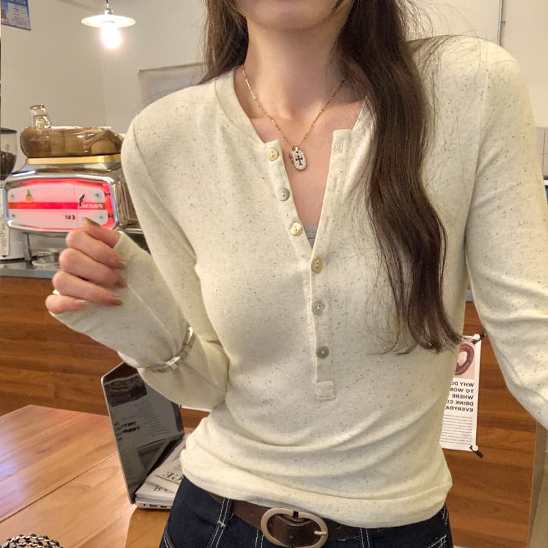High-End Feel Loose-Fit Inner Base Layer Women's Long Sleeve T-Shirt Top Niche Can Outer Wear Unique Shopping Mall Real Pic