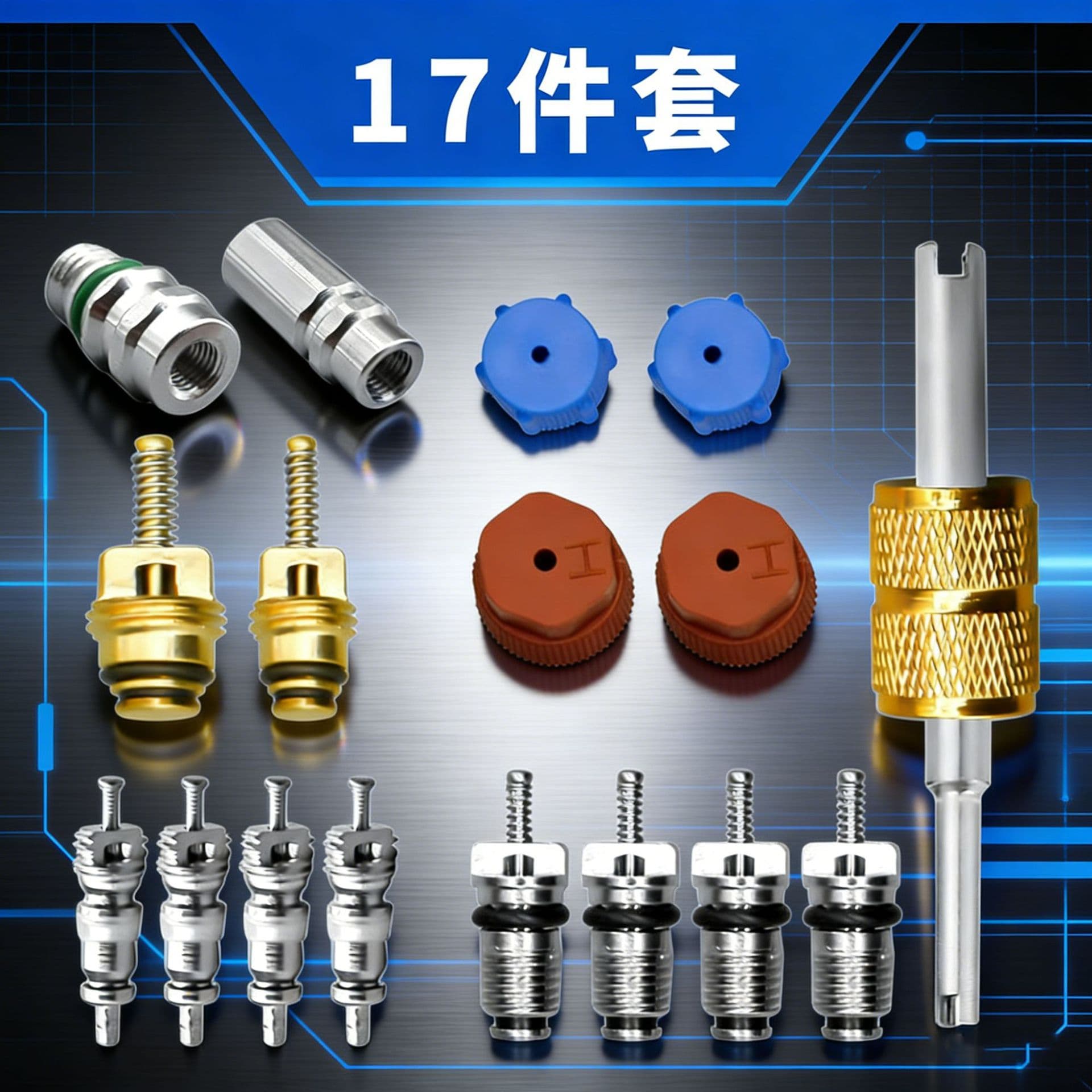 Air conditioning valve core kit | cover valve AC R12 R134a PTFE sealed refrigeration air conditioning joint