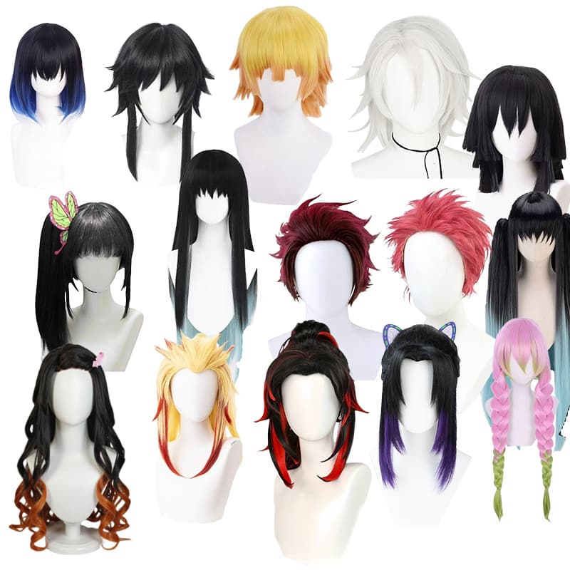 Demon Slayer Wig Series Cosplay Wigs Tanjiro Shinobu Nezuko Muichiro Tokito Giyu Tomioka