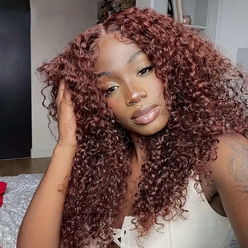Foreign Trade Curly Wig European and American Fashion Front Lace Wig African Black Hot Sale Front Lace Curly Hair Wig