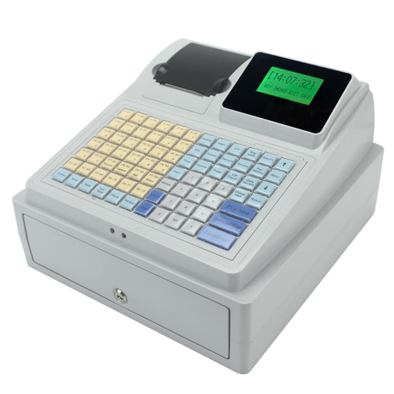 C50 English Version POS Machine with Built-in Printer, UV Banknote Detection, Dual Screen for Supermarket and Convenience Store Checkout
