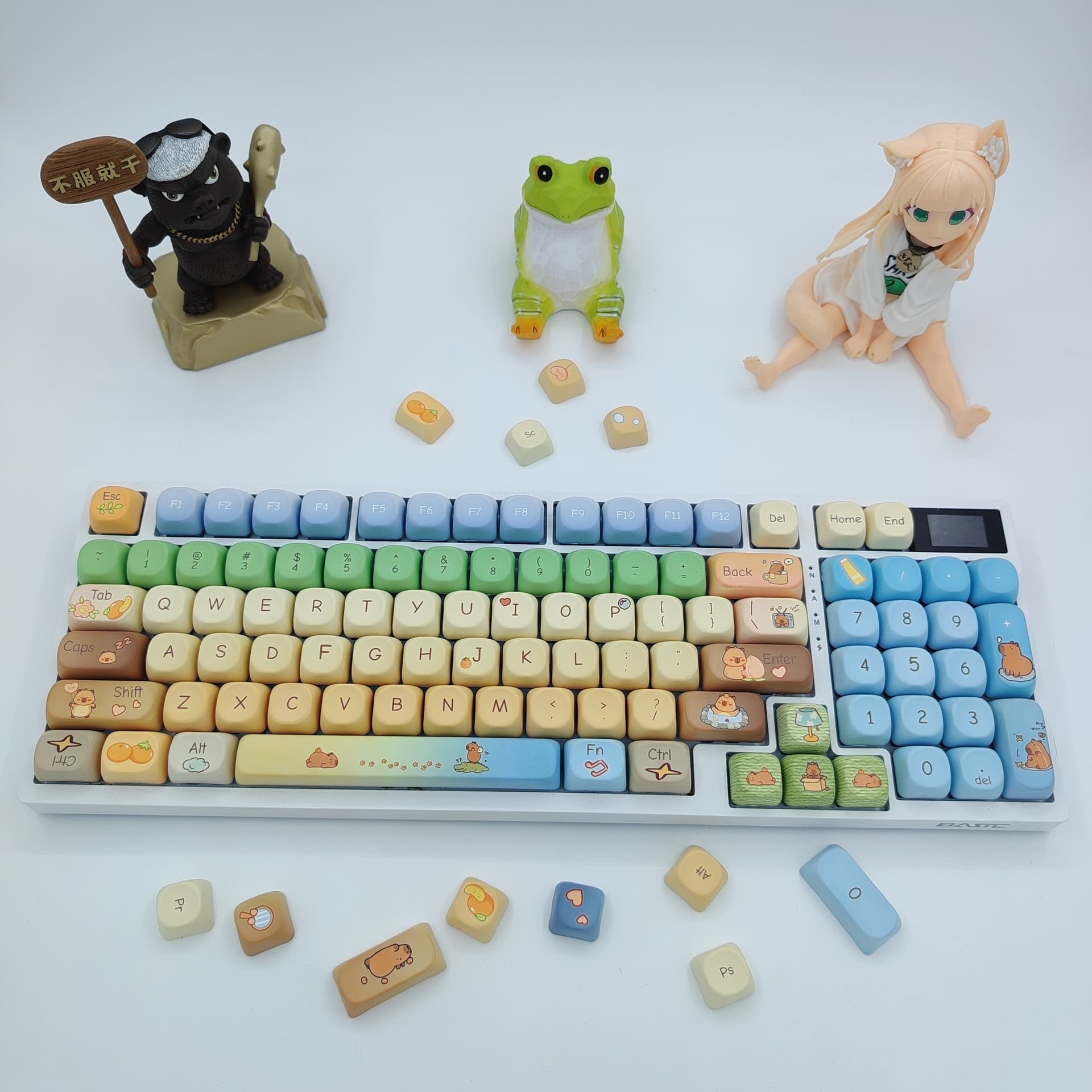 Dye-Sublimated Keycaps MOA Capybara Cute Cross-Border Small Language Stock Mechanical Keyboard Keycaps 98 Keys 104