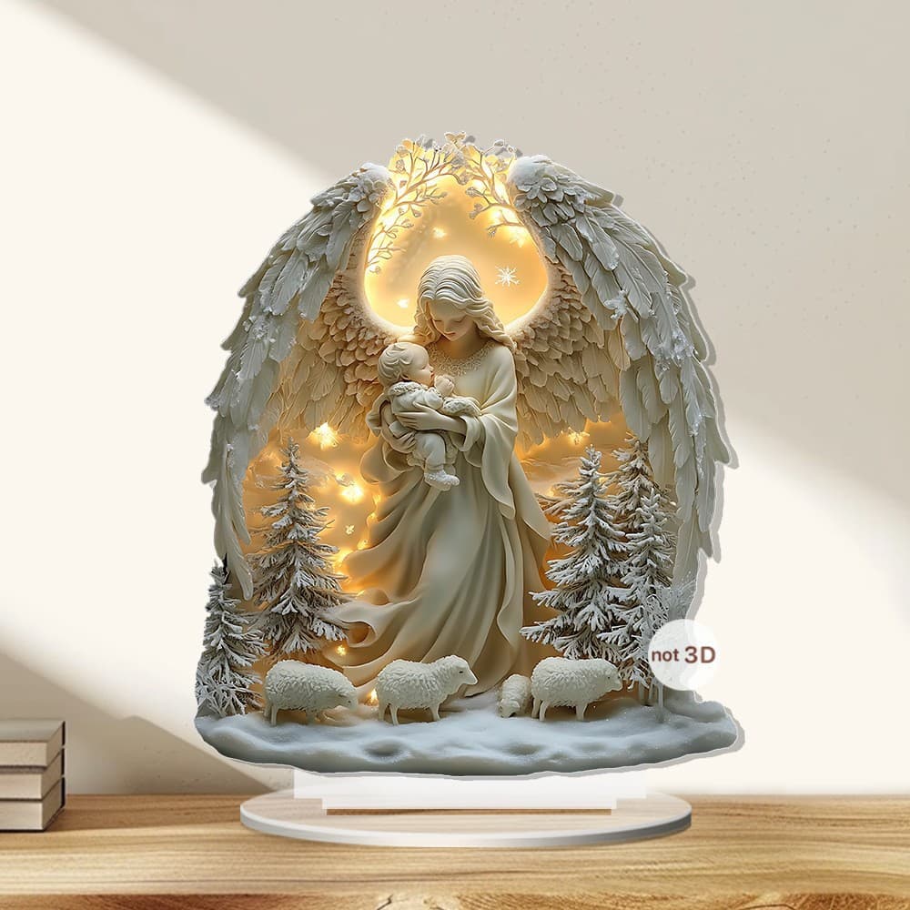 Cross-border Valentine's Day Angel Baby with Wings Acrylic Christmas Scene with Base Home and Office Decoration