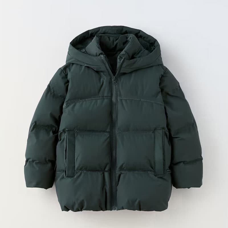 Kids Padded Down Jacket Boys Thick Coat Girls Mid-Length Cotton Quilted Winter Hooded Puffer Outerwear Export