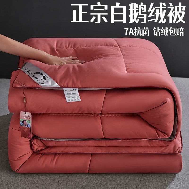 Factory of 95% White Goose Down Feather Comforter, Extra Thick Warm Winter Quilt, All-Season Inner Core, Single/Double Dormitory Cotton Mattress