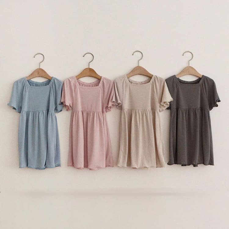 Girls Summer Dress Baby Toddler Soft Large Flutter Sleeve Doll Style Long Dress Sleepwear Multicolor