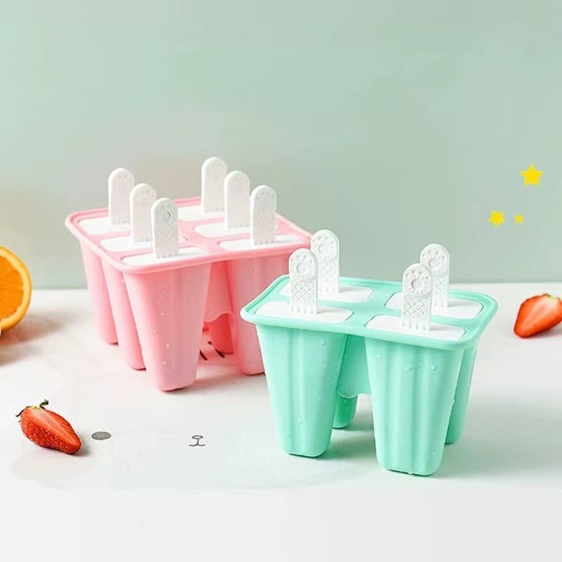 6-Cavity Creative Silicone Ice Cube Tray for Home Use, Summer DIY Ice Pop Mold for Kids, Homemade Ice Cube Maker and Popsicle Mold