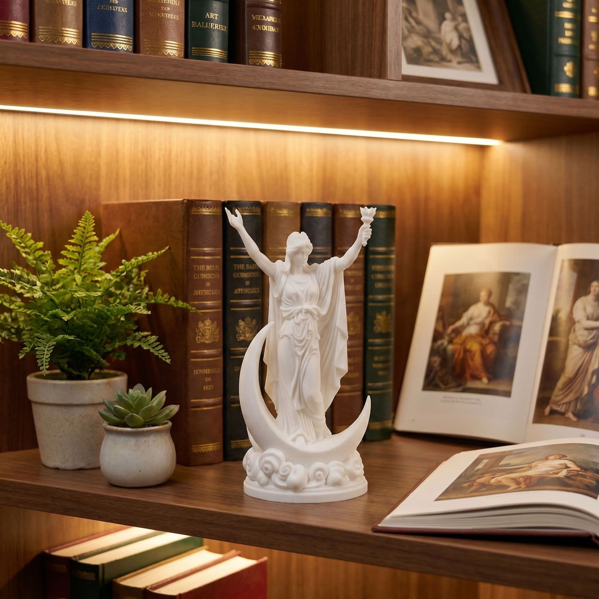 Cross-border 3D Printed Ornament Crescent Goddess Figurine Art Craft Living Room Office Desktop Decoration Factory Wholesale