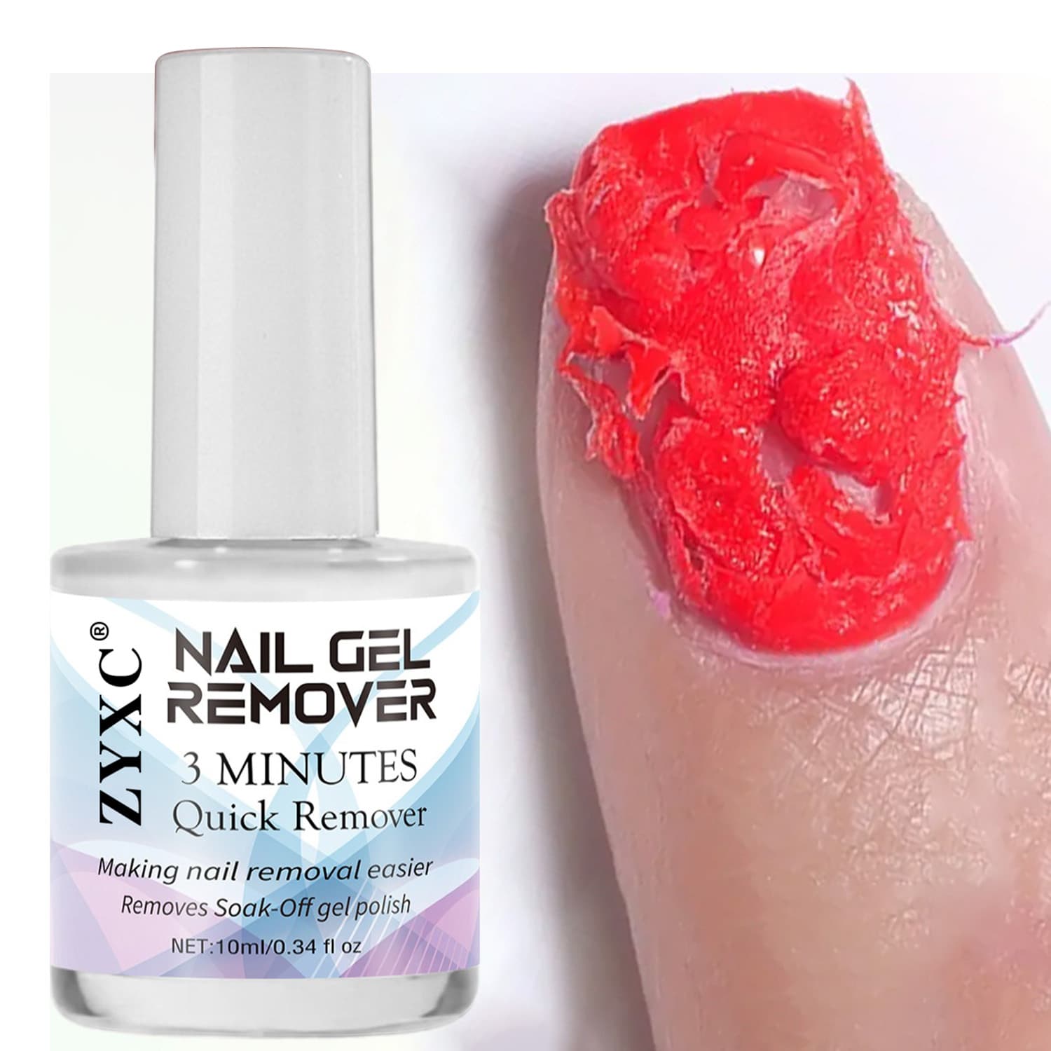 ZYXC Nail Remover Gel 10ml Fast Crack Remover, Easily Remove Gel Nails in 3 Minutes