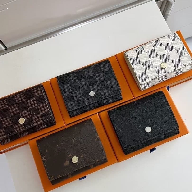 Lujia's new foreign trade supply wallet colorful envelope type coin purse two-fold wallet genuine leather beanie wallet