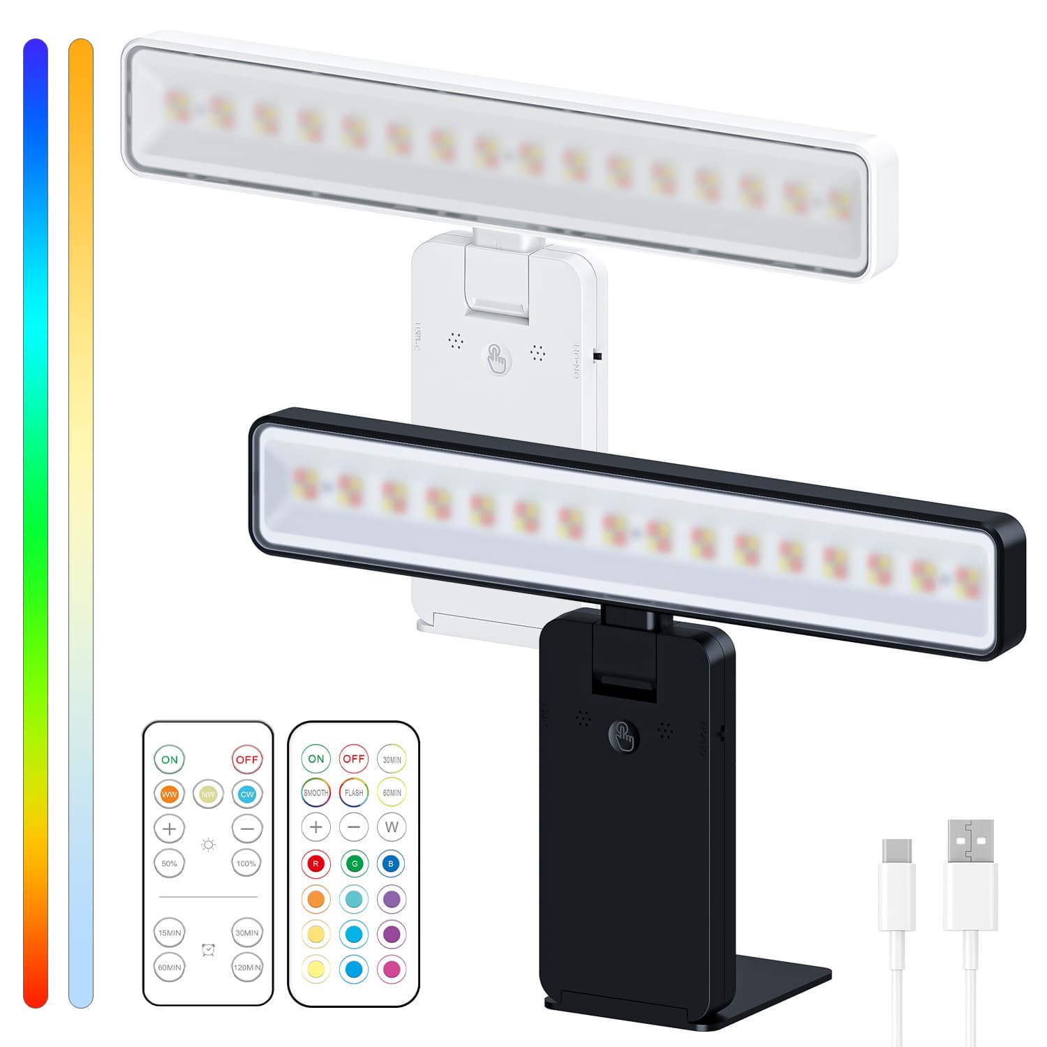 Cross-border new smart detachable wall lamp with adjustable lighting angle, rechargeable magnetic touch remote control picture light
