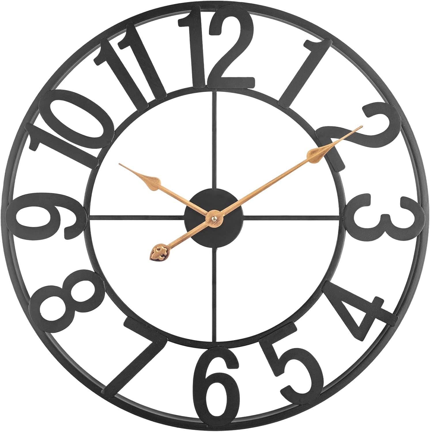 Amazon Cross-Border Vintage Creative Iron Decorative Digital Wall Clock, Living Room Wall Clock, Simple Design