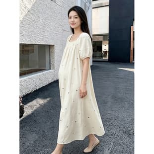 Maternity Dress Women Summer 2026 New Loose Slim Plus Size Mid-Long Casual Plus Size Dress