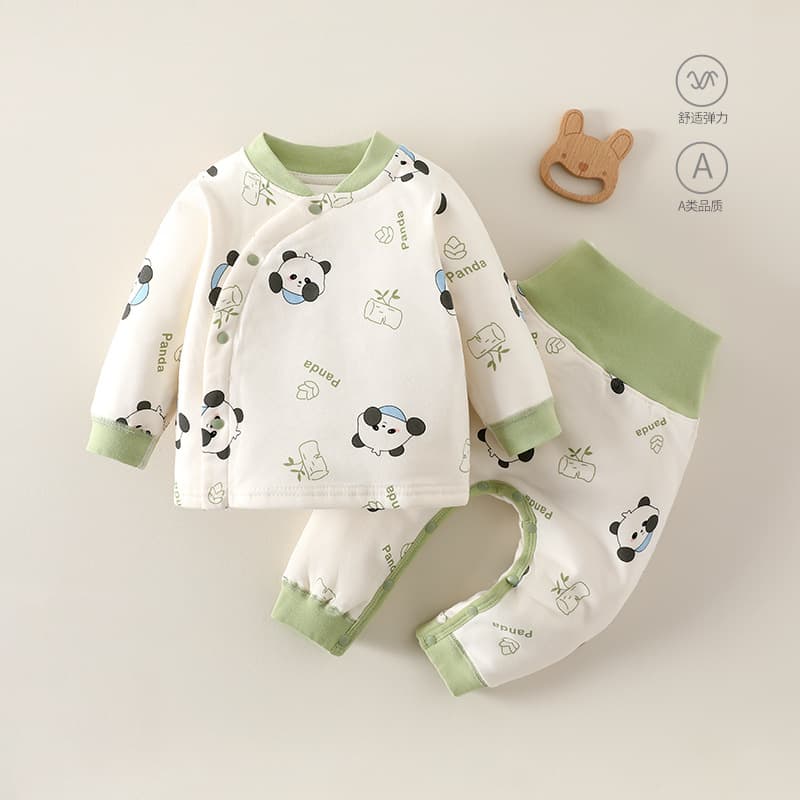 Baby autumn and winter suit 40g quilted split suit type a thermal underwear autumn and winter high waist no need to take off clothes