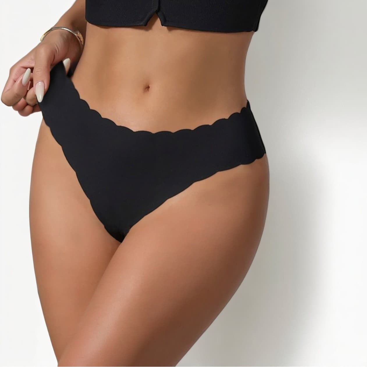 Sexy Breathable Ice Silk Triangle Panties Women's Cross-Border Wave Triangle Underwear Comfortable Seamless Floral Print Briefs