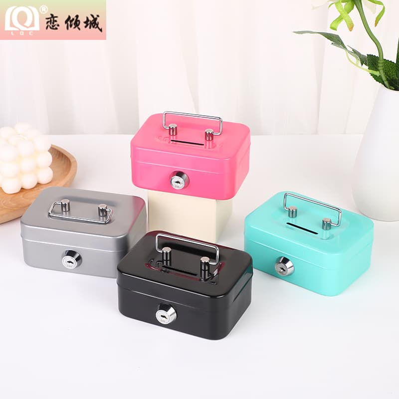 New cross-border creative portable storage box with key storage box coin box with lock piggy bank