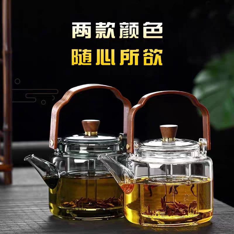 Glass Teapot for Home Use, Heat-Resistant Electric Ceramic Stove Tea Brewer, Open Flame Handle Kettle, Fruit Tea Set