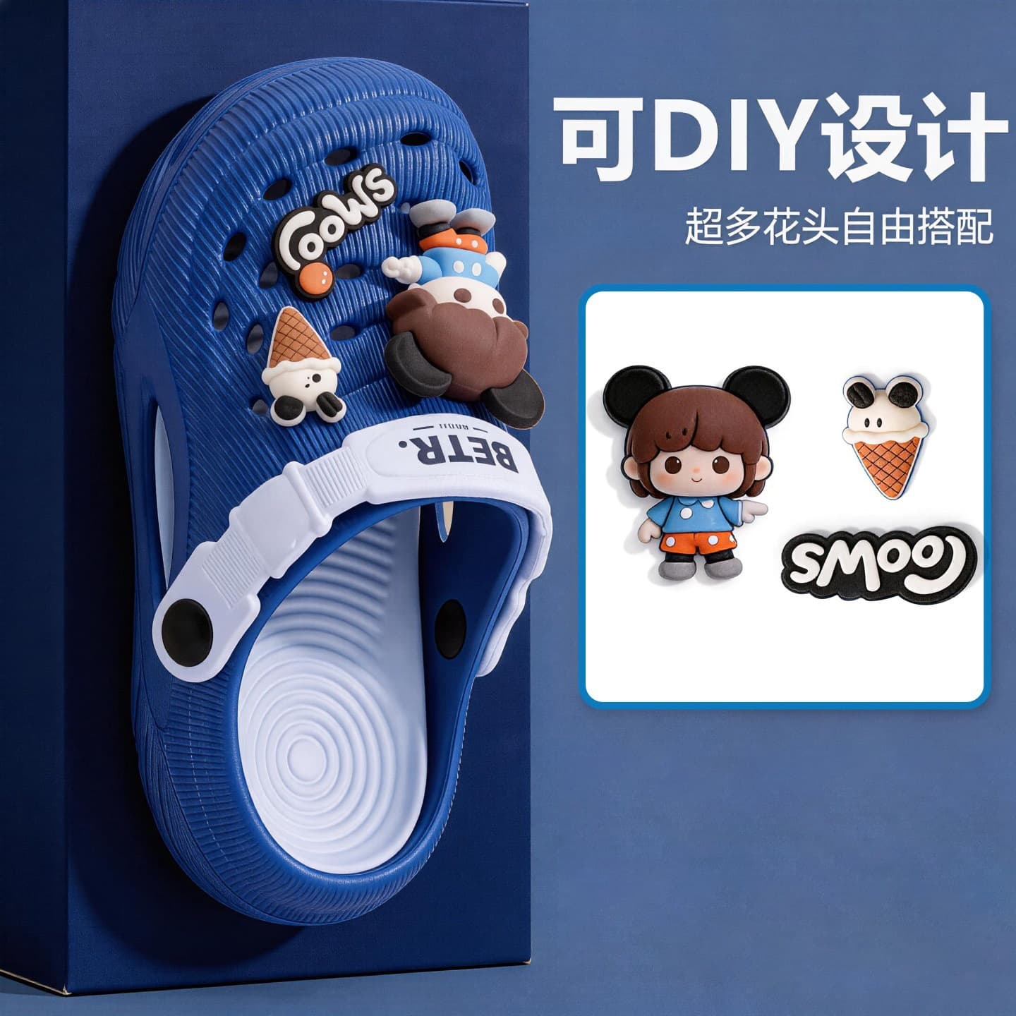 2026 New Summer Kids Indoor Outdoor Clog Shoes, Wear-Resistant, Foot-Protective, Non-Slip, Breathable, Velcro