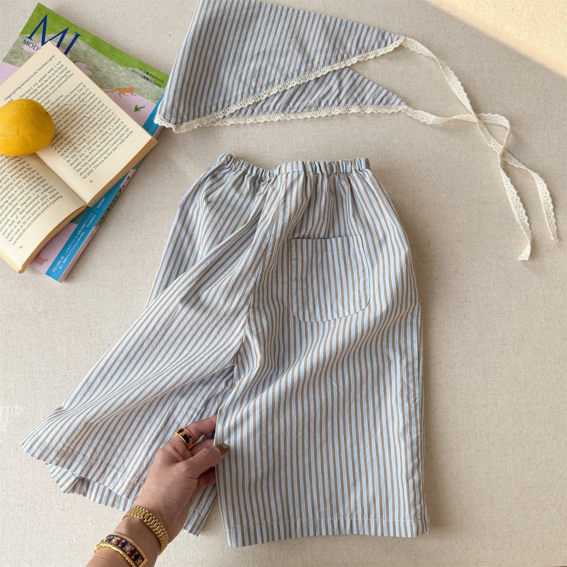 2026 Children's Autumn New Korean Style Cropped Pants Casual Pants for Girls Spring Pants Set 7017