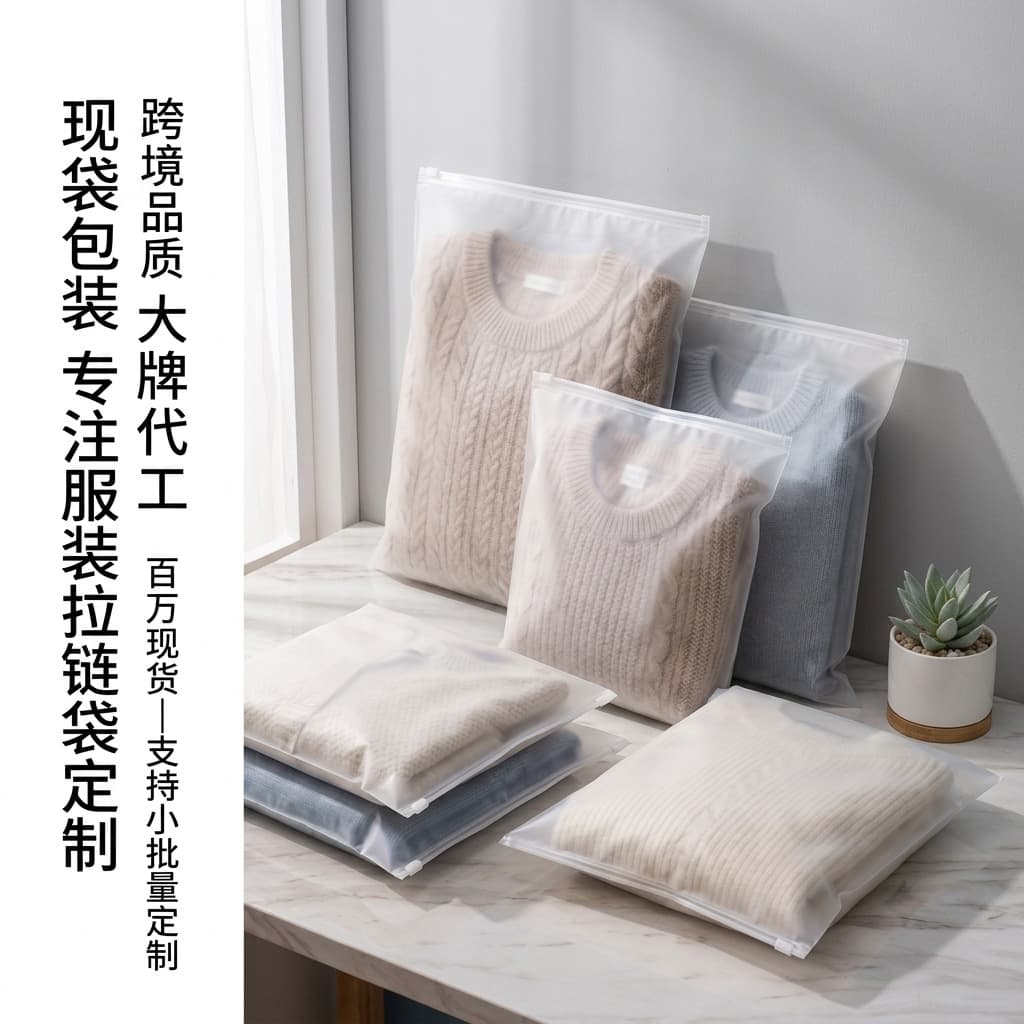 Frosted Zipper Bags, Custom Clothing Packaging Bags, Plastic Self-Sealing Bags, Clothing Zipper Bags, Custom Logo Printing Manufacturer