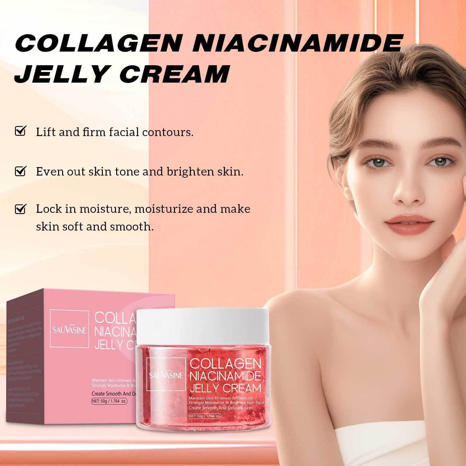 Cross-border SAUVASINE Collagen Niacinamide Jelly Cream 50g jelly cream moisturizing