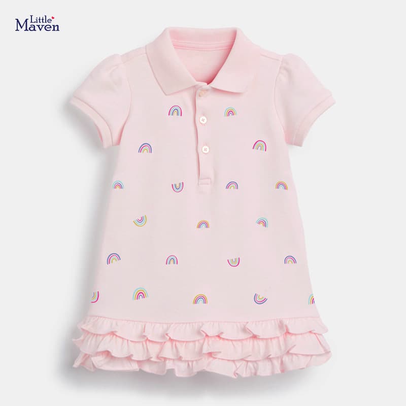 Little Maven European and American Children's Clothing Kids Dress Short Sleeve Summer New Cotton Princess Dress for Girls