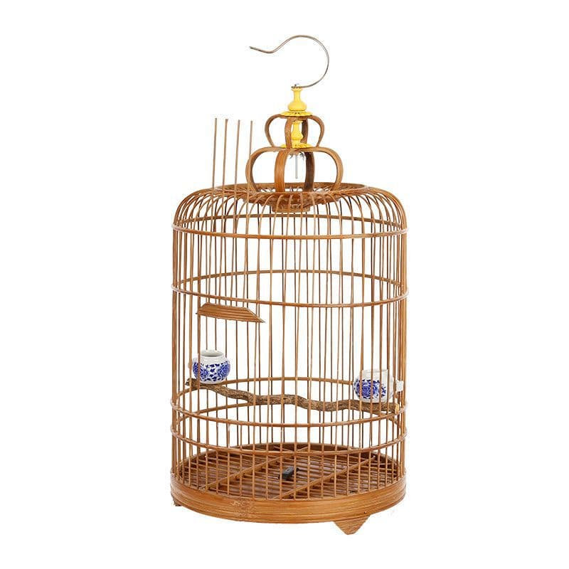 New Purple Bamboo Round Cage for Jade Bird, Hemp Bird, Yellow Finch, Pearl, Canary, Green Singing Finch
