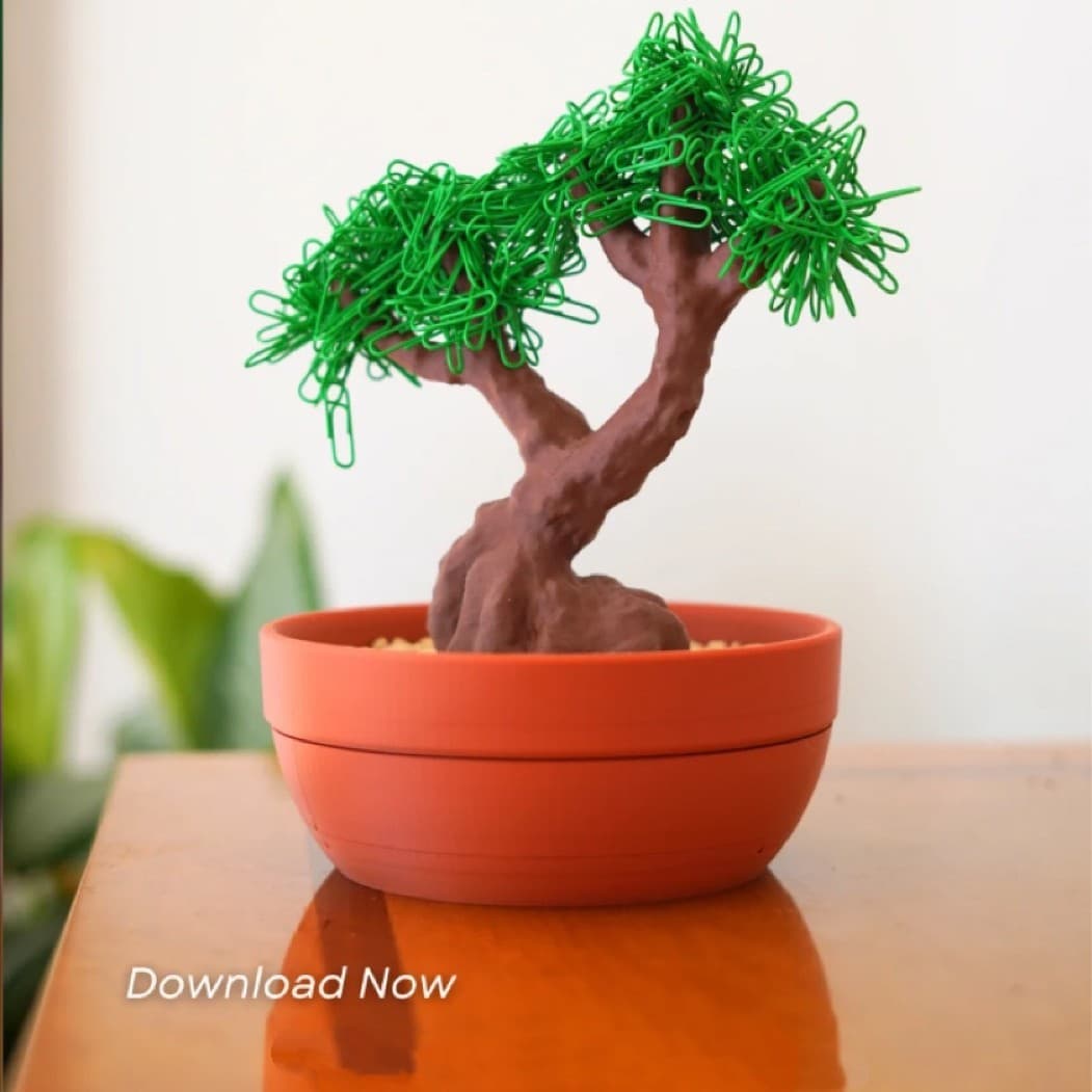 Simulated desktop Podocarpus macrophyllus bonsai ornament, suitable for office decoration, home décor, or as a gift.