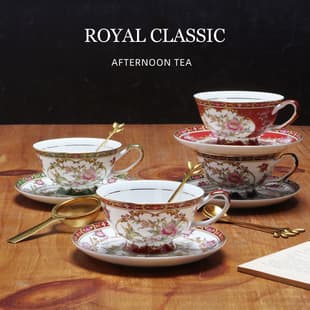 Premium Bone China Coffee Cup and Saucer Set Palace Fine Ceramic Afternoon Tea Set Mug New Coffee Cup