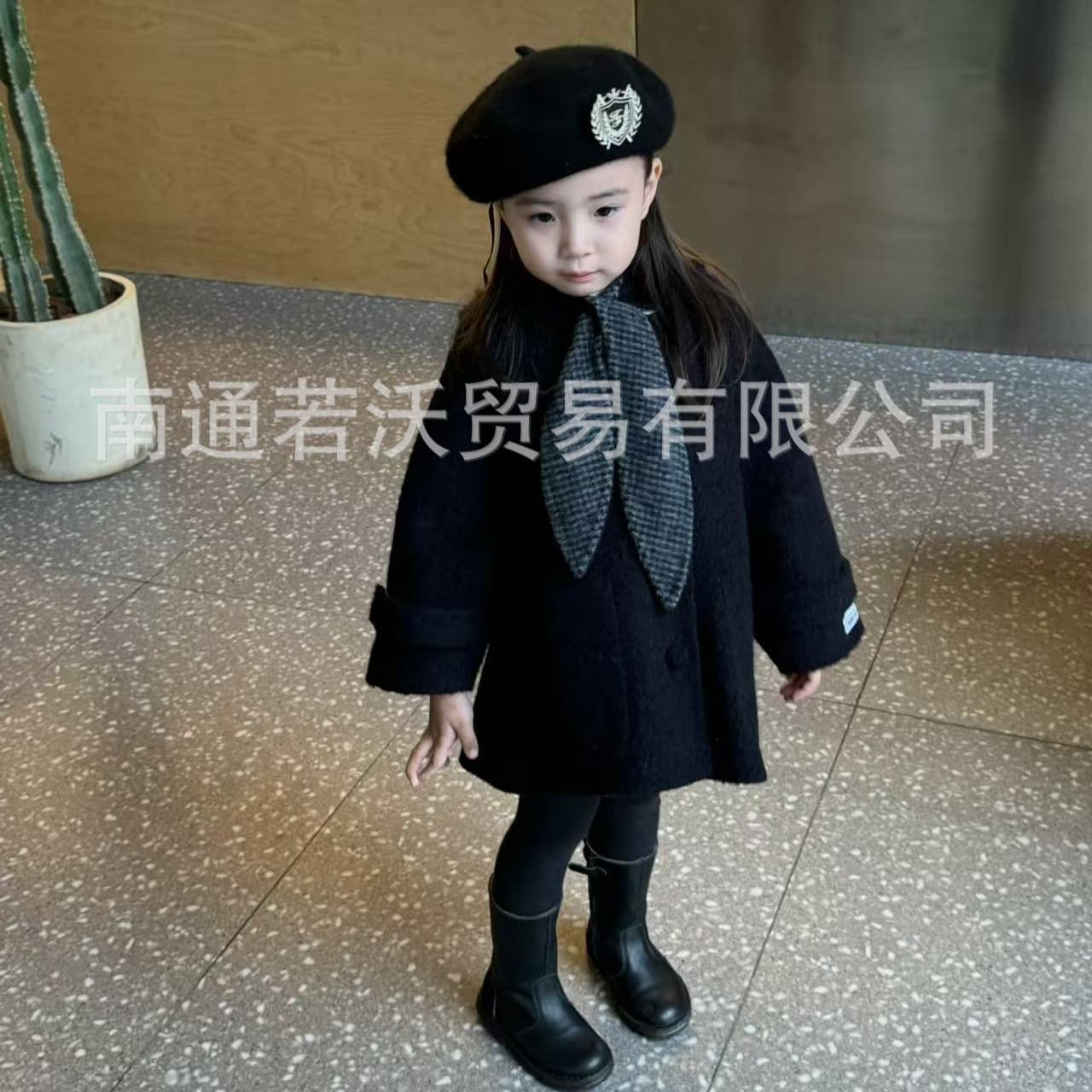 [In Stock] 25 Autumn/Winter New Baby Girl Autumn/Winter Handmade Double-Faced Wearable Wool Cashmere Hooded Cape Coat
