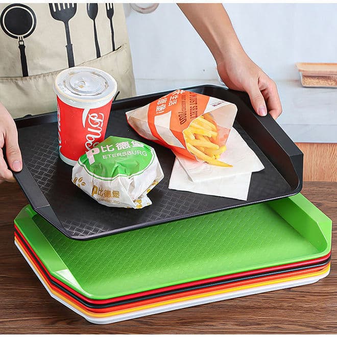 Plastic tray rectangular hotel restaurant canteen hotel serving tray non-slip KFC burger fast food tray