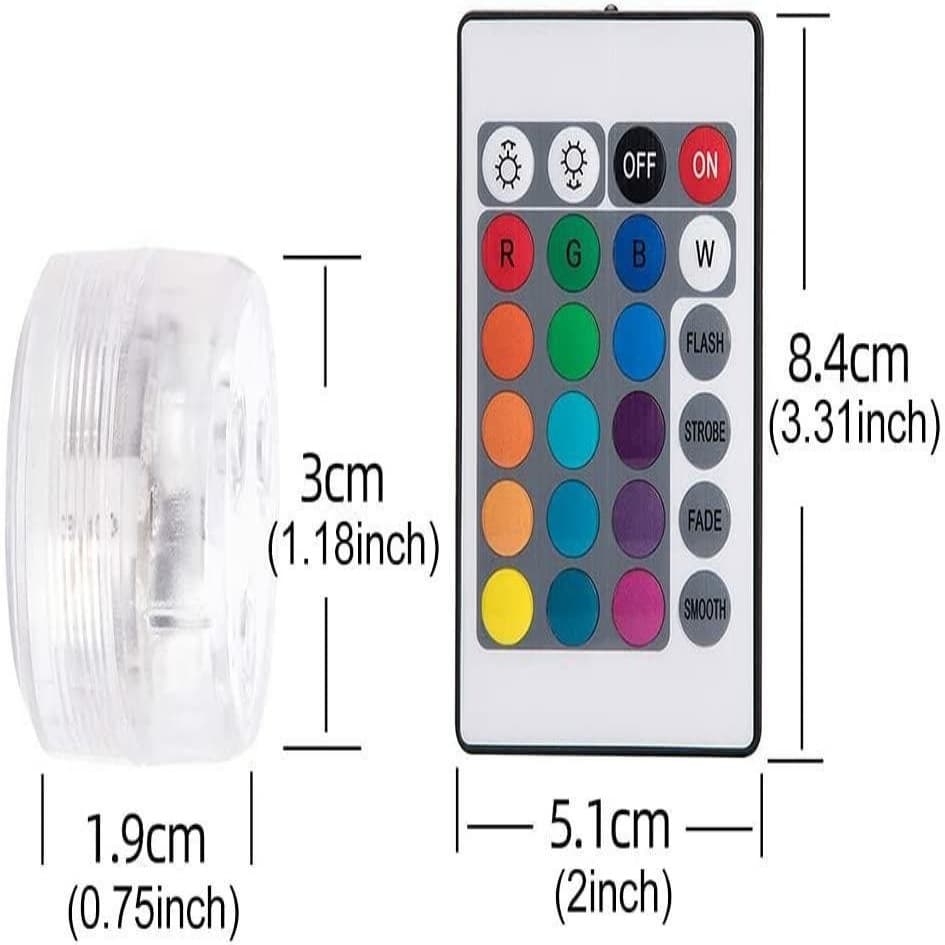 Small Knob Aquarium Light Submersible LED 3-Light 5050 Infrared 24-Key Remote Control Seven-Color Vase Light Water Drift Landscape Light