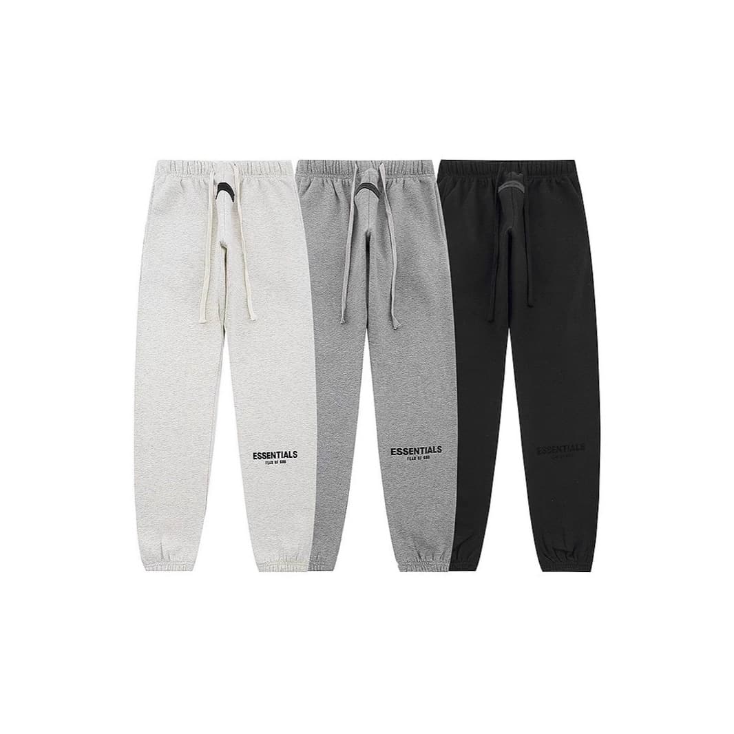 High Version FOG Replica Fleece-Lined Flocked Small Logo Print Cuffed Long Pants American High Street Loose Casual Sweatpants Trendy