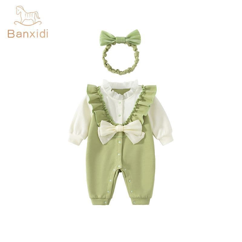Baby Spring Outfit Newborn Girl Romper Cute Full Moon 100 Days Princess Bodysuit Crawling Suit Spring Autumn